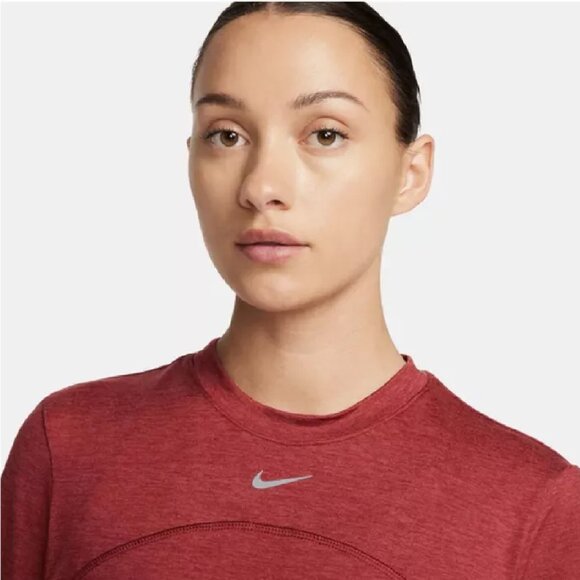 Nike Dri-FIT Swift Element UV Running Top in Noble Red/Cedar/Htr at Nordstrom, M - Picture 3 of 5